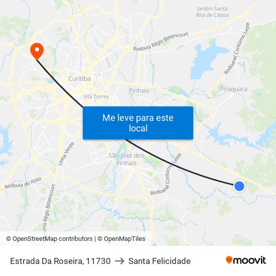 Estrada Da Roseira, 11730 to Santa Felicidade map