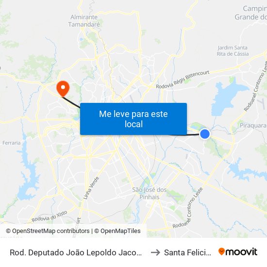 Rod. Deputado João Lepoldo Jacomel, 6065 to Santa Felicidade map