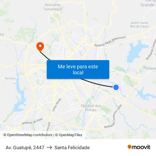 Av. Guatupê, 2447 to Santa Felicidade map