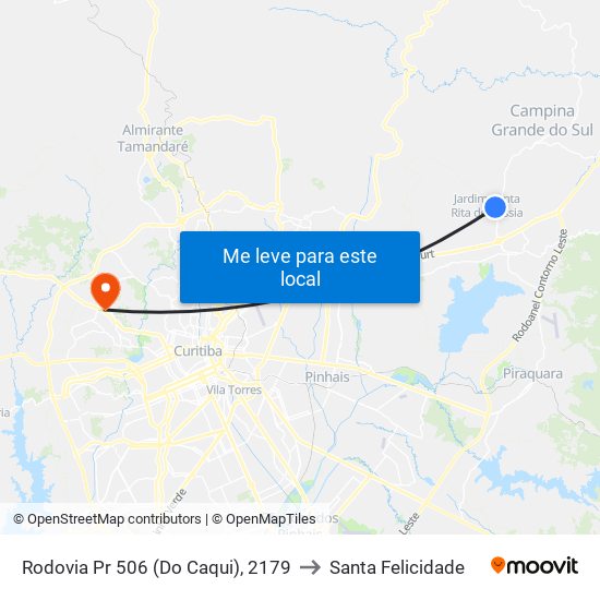 Rodovia Pr 506 (Do Caqui), 2179 to Santa Felicidade map