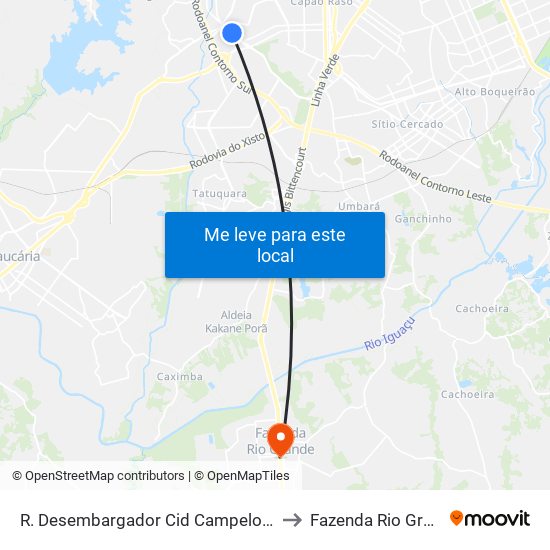 R. Desembargador Cid Campelo, 3690 to Fazenda Rio Grande map