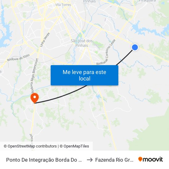 Ponto De Integração Borda Do Campo to Fazenda Rio Grande map