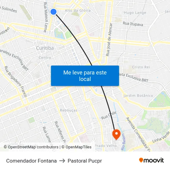 Comendador Fontana to Pastoral Pucpr map
