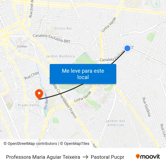 Professora Maria Aguiar Teixeira to Pastoral Pucpr map
