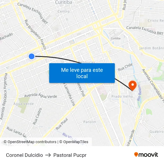 Coronel Dulcídio to Pastoral Pucpr map