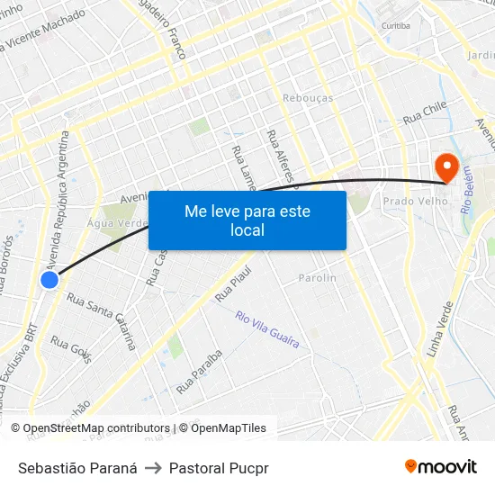 Sebastião Paraná to Pastoral Pucpr map