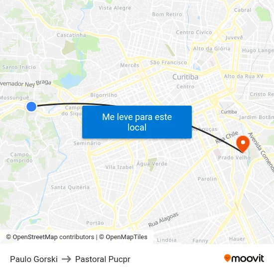 Paulo Gorski to Pastoral Pucpr map