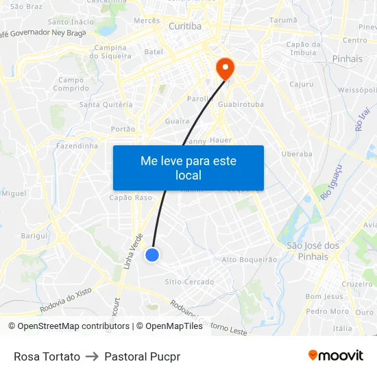 Rosa Tortato to Pastoral Pucpr map