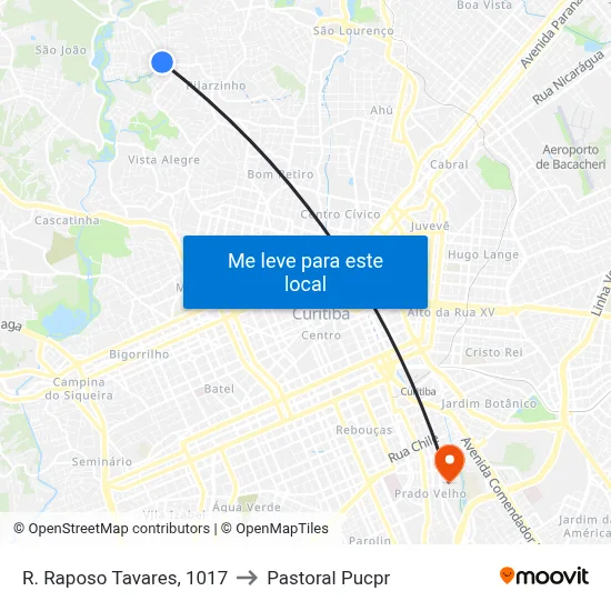 R. Raposo Tavares, 1017 to Pastoral Pucpr map