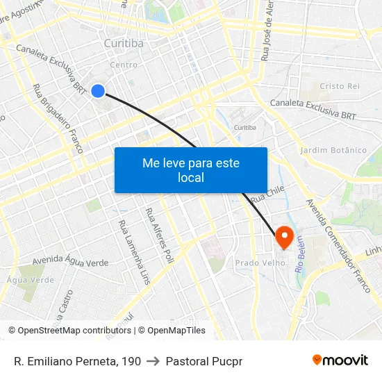 R. Emiliano Perneta, 190 to Pastoral Pucpr map