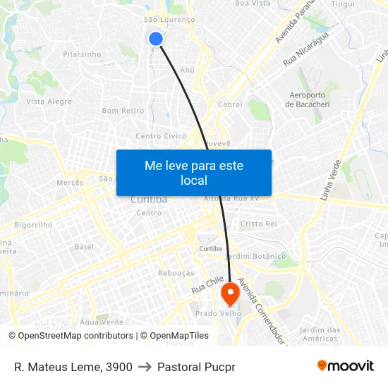 R. Mateus Leme, 3900 to Pastoral Pucpr map