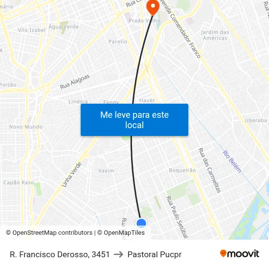 R. Francisco Derosso, 3451 to Pastoral Pucpr map