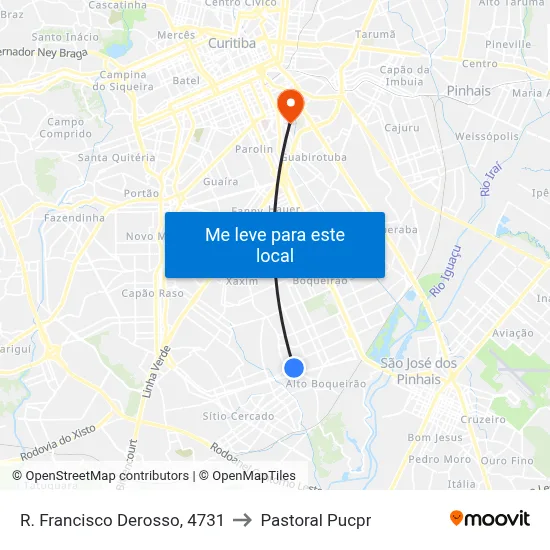 R. Francisco Derosso, 4731 to Pastoral Pucpr map