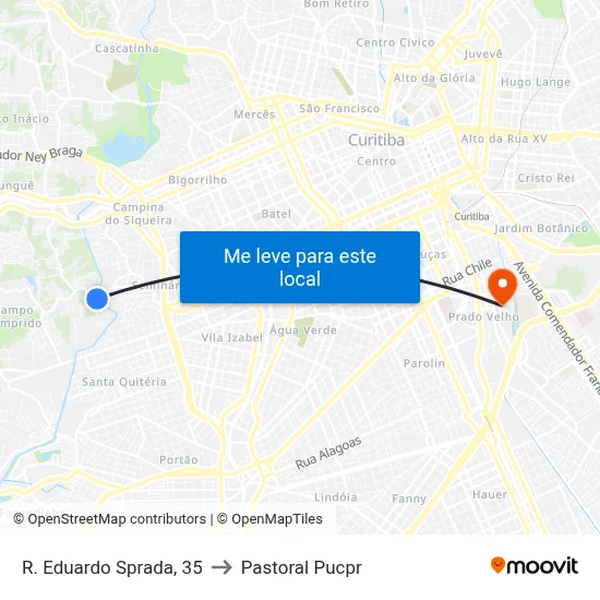 R. Eduardo Sprada, 35 to Pastoral Pucpr map