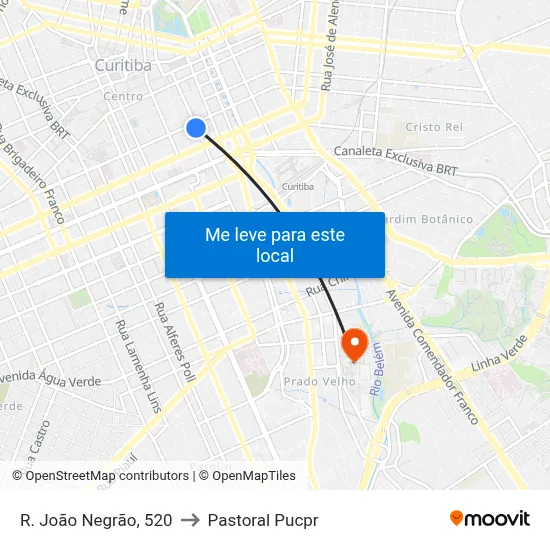 R. João Negrão, 520 to Pastoral Pucpr map