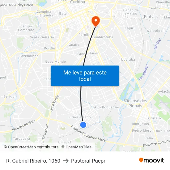 R. Gabriel Ribeiro, 1060 to Pastoral Pucpr map