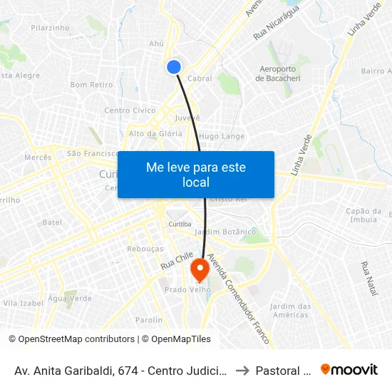 Av. Anita Garibaldi, 674 - Centro Judiciário De Curitiba to Pastoral Pucpr map
