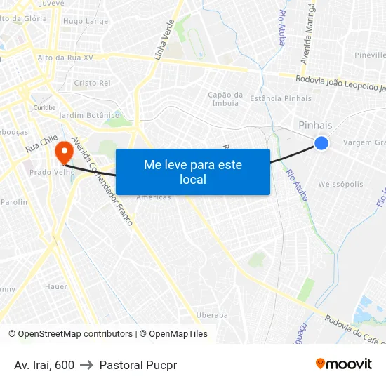 Av. Iraí, 600 to Pastoral Pucpr map