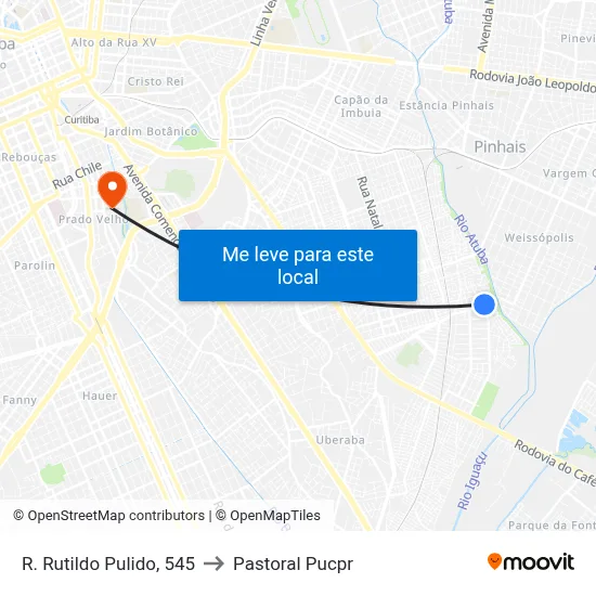 R. Rutildo Pulido, 545 to Pastoral Pucpr map