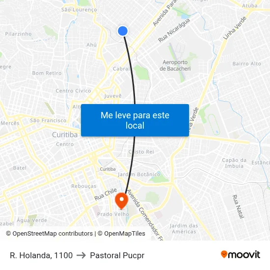 R. Holanda, 1100 to Pastoral Pucpr map