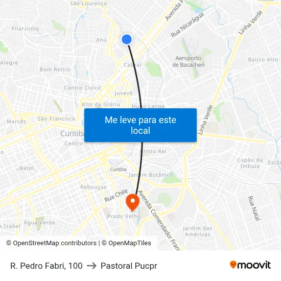 R. Pedro Fabri, 100 to Pastoral Pucpr map