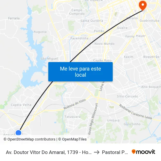Av. Doutor Vítor Do Amaral, 1739 - Hotel Rihad to Pastoral Pucpr map