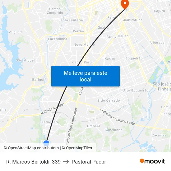 R. Marcos Bertoldi, 339 to Pastoral Pucpr map