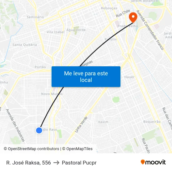 R. José Raksa, 556 to Pastoral Pucpr map