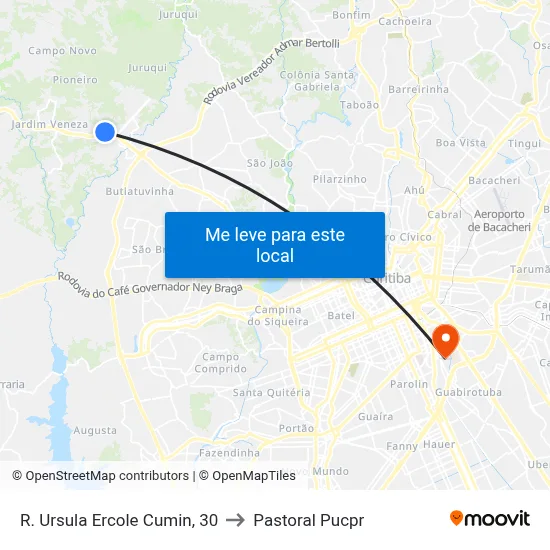 R. Ursula Ercole Cumin, 30 to Pastoral Pucpr map
