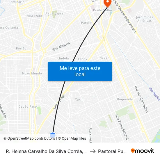 R. Helena Carvalho Da Silva Corrêa, 504 to Pastoral Pucpr map