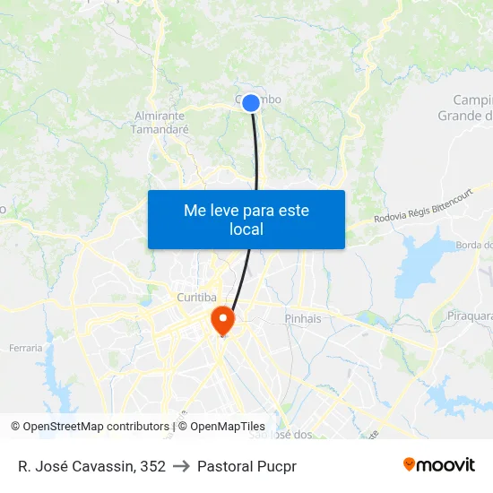 R. José Cavassin, 352 to Pastoral Pucpr map