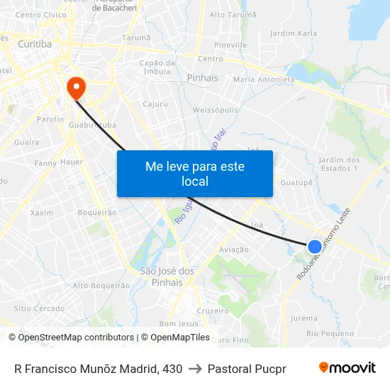 R Francisco Munõz Madrid, 430 to Pastoral Pucpr map