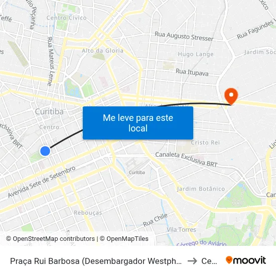 Praça Rui Barbosa (Desembargador Westphalen) to Cedip map