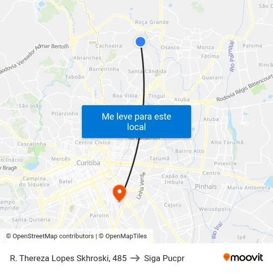 R. Thereza Lopes Skhroski, 485 to Siga Pucpr map