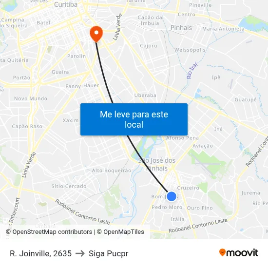 R. Joinville, 2635 to Siga Pucpr map