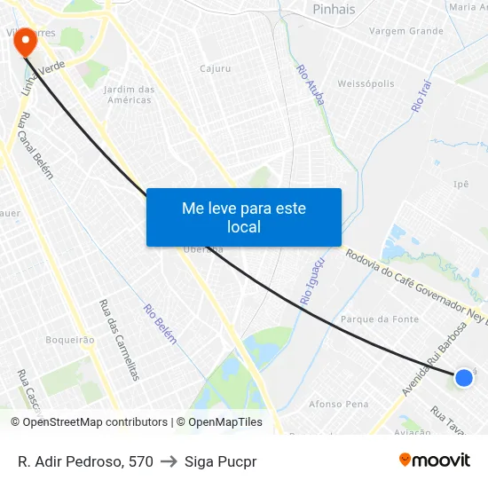 R. Adir Pedroso, 570 to Siga Pucpr map