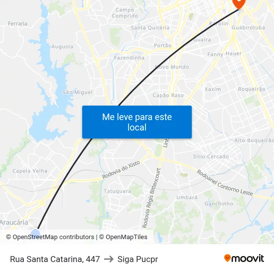 Rua Santa Catarina, 447 to Siga Pucpr map