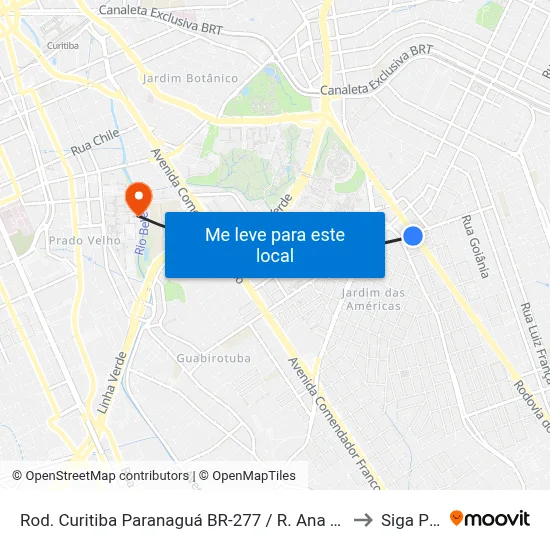 Rod. Curitiba Paranaguá BR-277 / R. Ana Aberta Roskamp to Siga Pucpr map