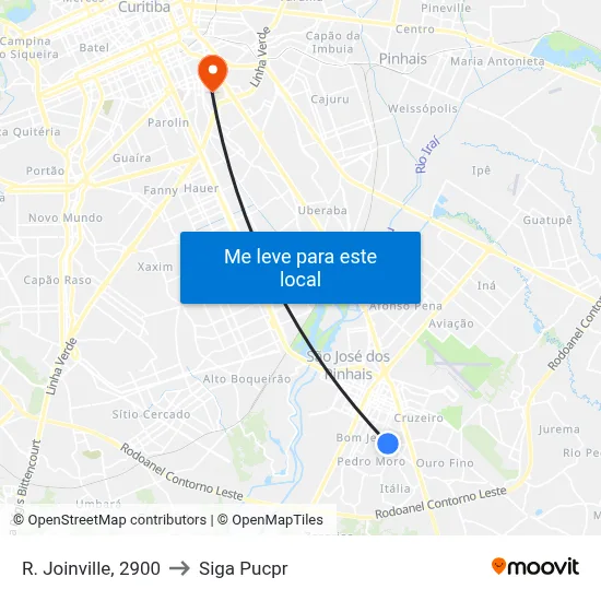 R. Joinville, 2900 to Siga Pucpr map