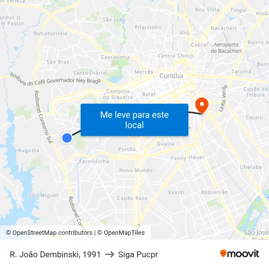 R. João Dembinski, 1991 to Siga Pucpr map