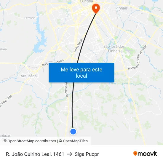 R. João Quirino Leal, 1461 to Siga Pucpr map