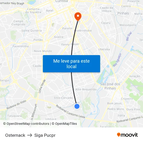 Osternack to Siga Pucpr map