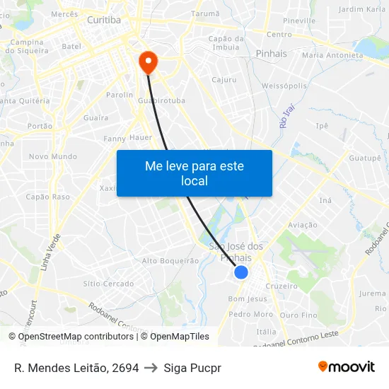R. Mendes Leitão, 2694 to Siga Pucpr map