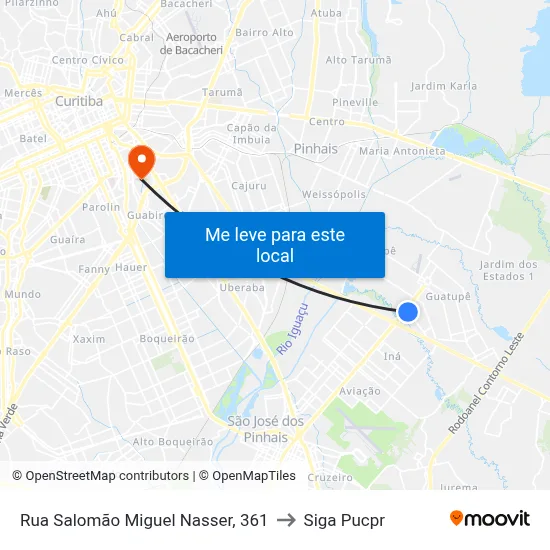 Rua Salomão Miguel Nasser, 361 to Siga Pucpr map