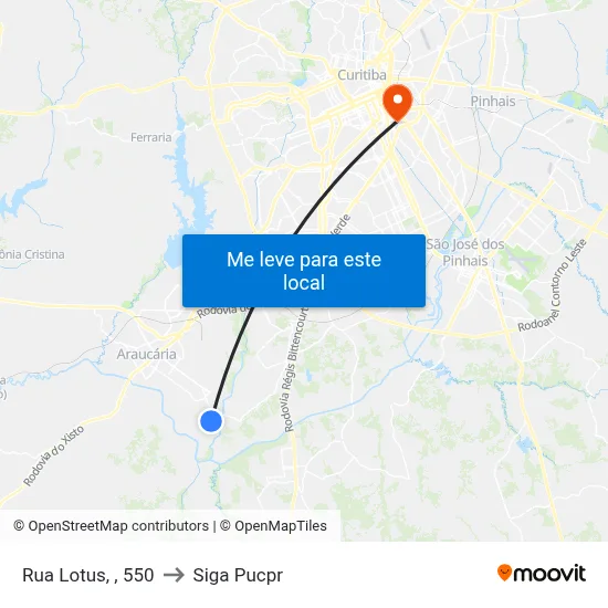 Rua Lotus, , 550 to Siga Pucpr map