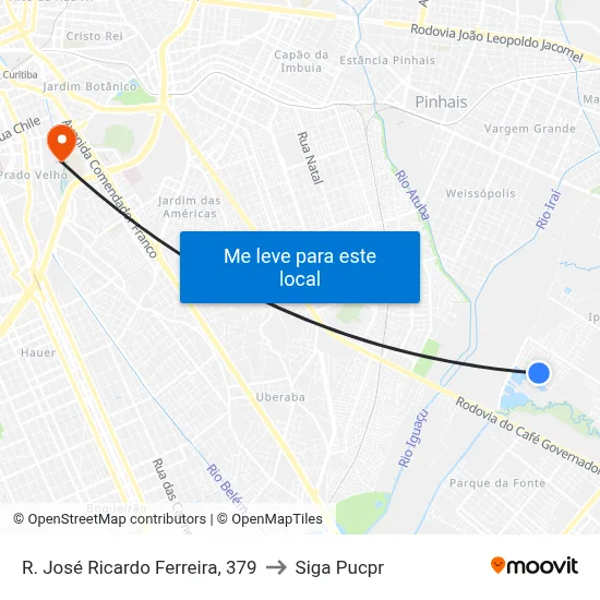 R. José Ricardo Ferreira, 379 to Siga Pucpr map