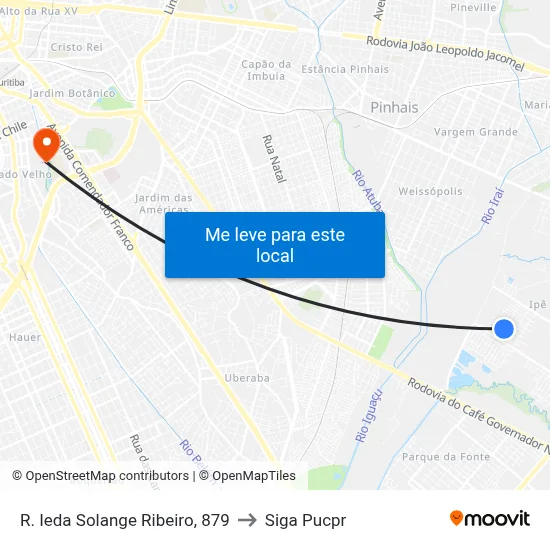 R. Ieda Solange Ribeiro, 879 to Siga Pucpr map