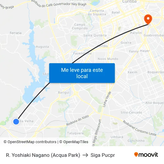 R. Yoshiaki Nagano (Acqua Park) to Siga Pucpr map