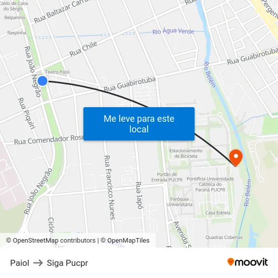 Paiol to Siga Pucpr map