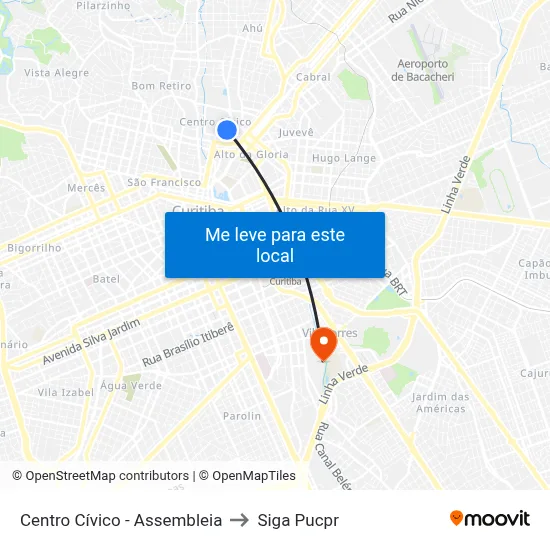 Centro Cívico - Assembleia to Siga Pucpr map